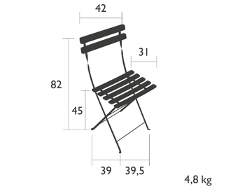 FERMOB - BISTRO CHAIR ACAPULCO BLUE - Folding steel garden chair by In Stock - view 3